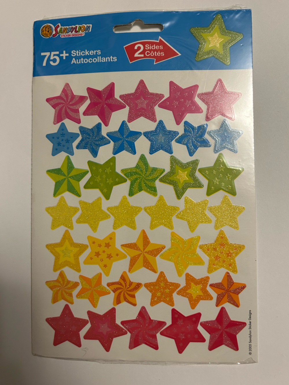 SANDYLION Glitter Stars Sticker Pack - 75+ Stickers
